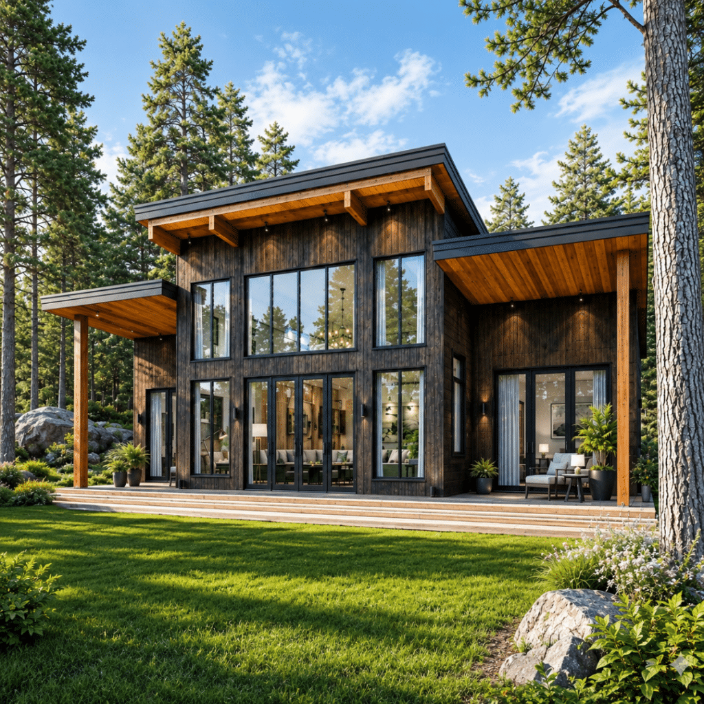 Solaris modern prefab home with flat roof and large windows Ontario contemporary modular house design
