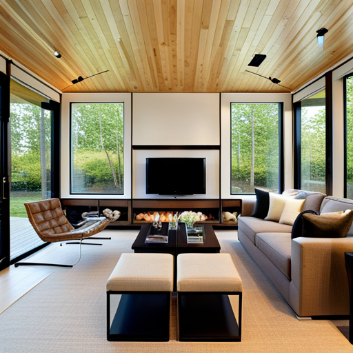 Modern Prefab Cottages Ontario Interior Living Room Area