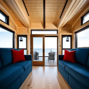 Prefab Cabin Kits Ontario interior image facing water