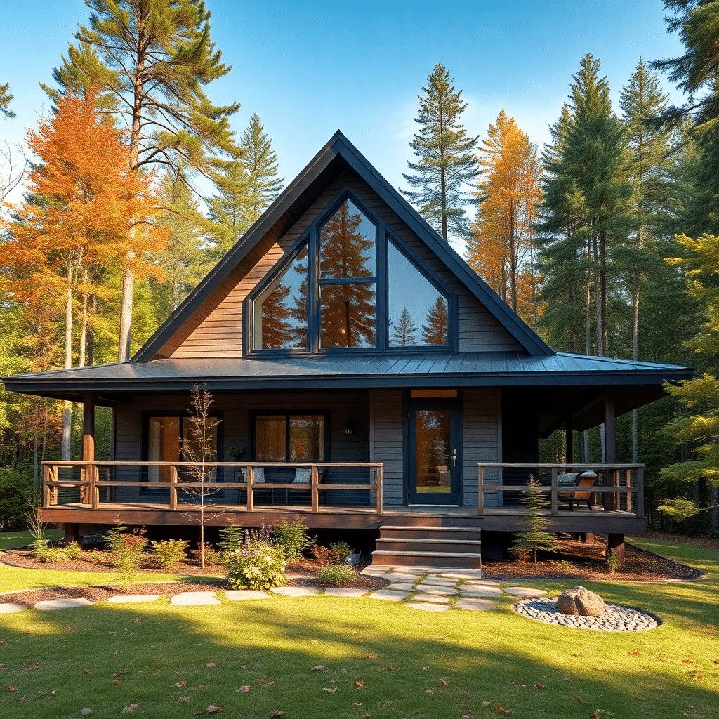 Prefab-Cottage-Kits-Ontario-Beautiful-Rustic-Modern-Affordable-Cabin-Builders-Plans-Exterior-Design-Example-in-Ontario