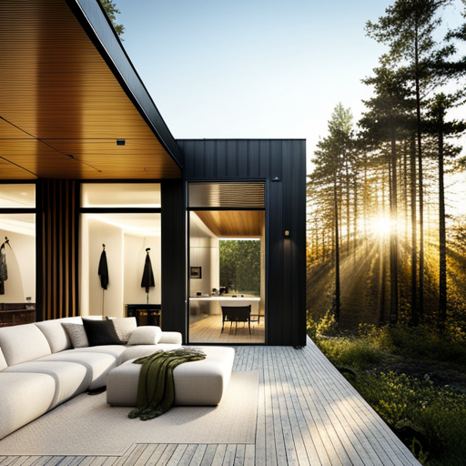 Small-Prefab-Homes-Ontario-Interior-View-With-Deck-Area