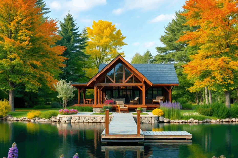 modular-cabins-ontario-Beautiful-Luxury-Modern-Affordable-modular-cabin-Sleek-Exterior-Unique-Design-on-lakefront-in-Ontario-Canada