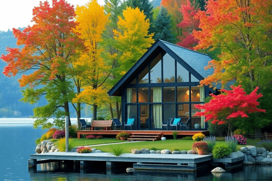 prefab-cabin-kits-ontario-Beautiful-Luxury-Modern-Affordable-prefab-cabin-kit-Stylish-Exterior-Unique-Design-on-lakefront-in-Ontario-Canada