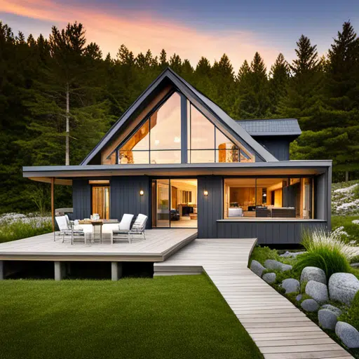 prefab-cottages-london-Beautiful-Affordable-Luxury-Prefab-Cottages-Design-in-Ontario-in-forest-Example