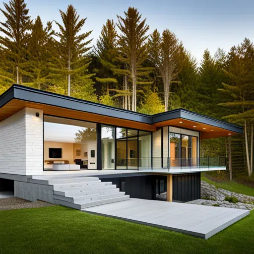 prefab-cottages-london-Beautiful-Modern-Affordable-Luxury-Prefab-Cottages-Design-in-Ontario-in-forest-Example