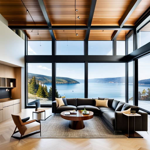 Modern-Prefab-Homes-Ontario-Modern-Interior-Design-Example-With-Lakefront-and-Forested-View