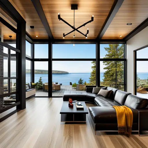 Small-Prefab-Houses-Ontario-Stylish-Home-Interior-With-Beautiful-Lakefront-View