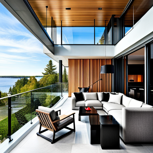Prefab-Cottages-Innisfil-Luxurious-Modern-Prefab-Cottage-Interior-Balcony-Design