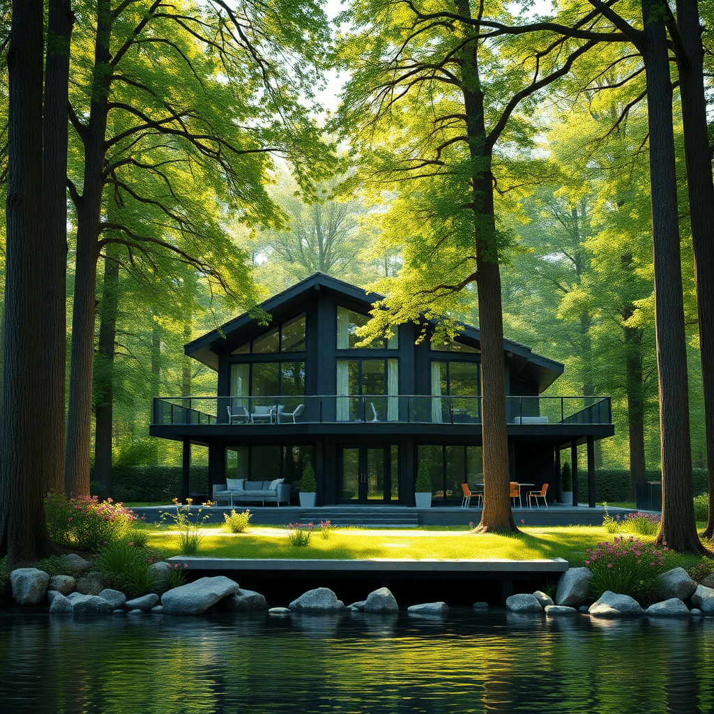 Small-Prefab-Cottages-Muskoka-Beautiful-Modern-Affordable-Prefab-Cottage-Exterior-Small-Home-Stylish-Design-Example-in-Muskoka-Ontario-Canada