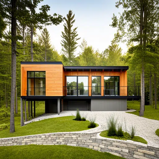prefab-cottages-haliburton-Beautiful-Modern-Prefab-Cottages-Exterior-Design-in-Ontario-Forest-Area-Example