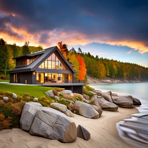 prefab-cottages-kawartha-lakes-Beautiful-Modern-Prefab-Cottage-Exterior-Design-in-Ontario-Example
