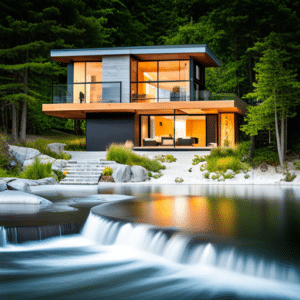 prefab-cottages-wasaga-beach-Beautiful-Modern-Prefab-Cottage-Exterior-Design-in-Ontario-Example