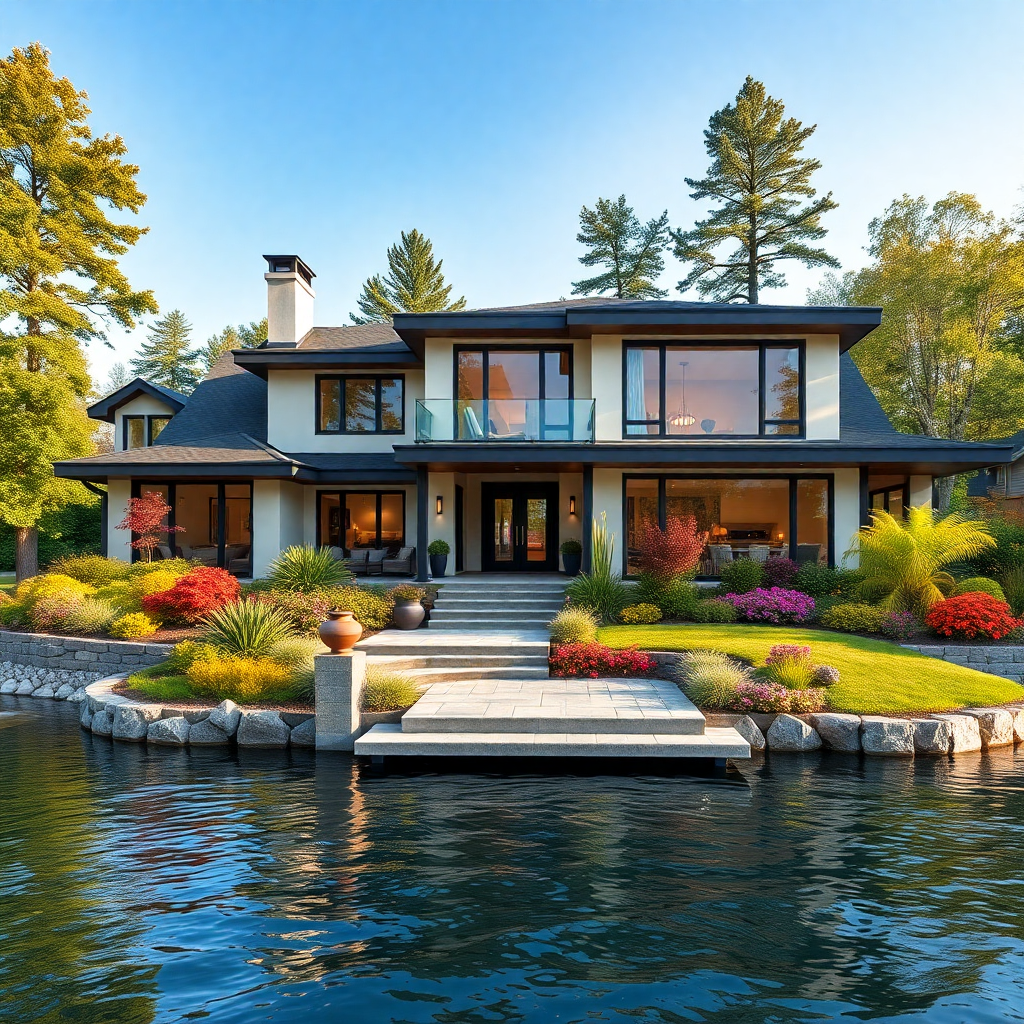 prefab-homes-thunder-bay-beautiful-modern-affordable-prefab-Home-stylish-exterior-design-on-waterfront-in-thunder-bay