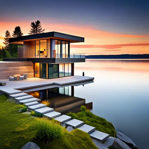 prefab-cottages-petawawa-Beautiful-Modern-Affordable-Luxury-Prefab-Cottage-Exterior-Design-in-Ontario-on-lakefront-Example