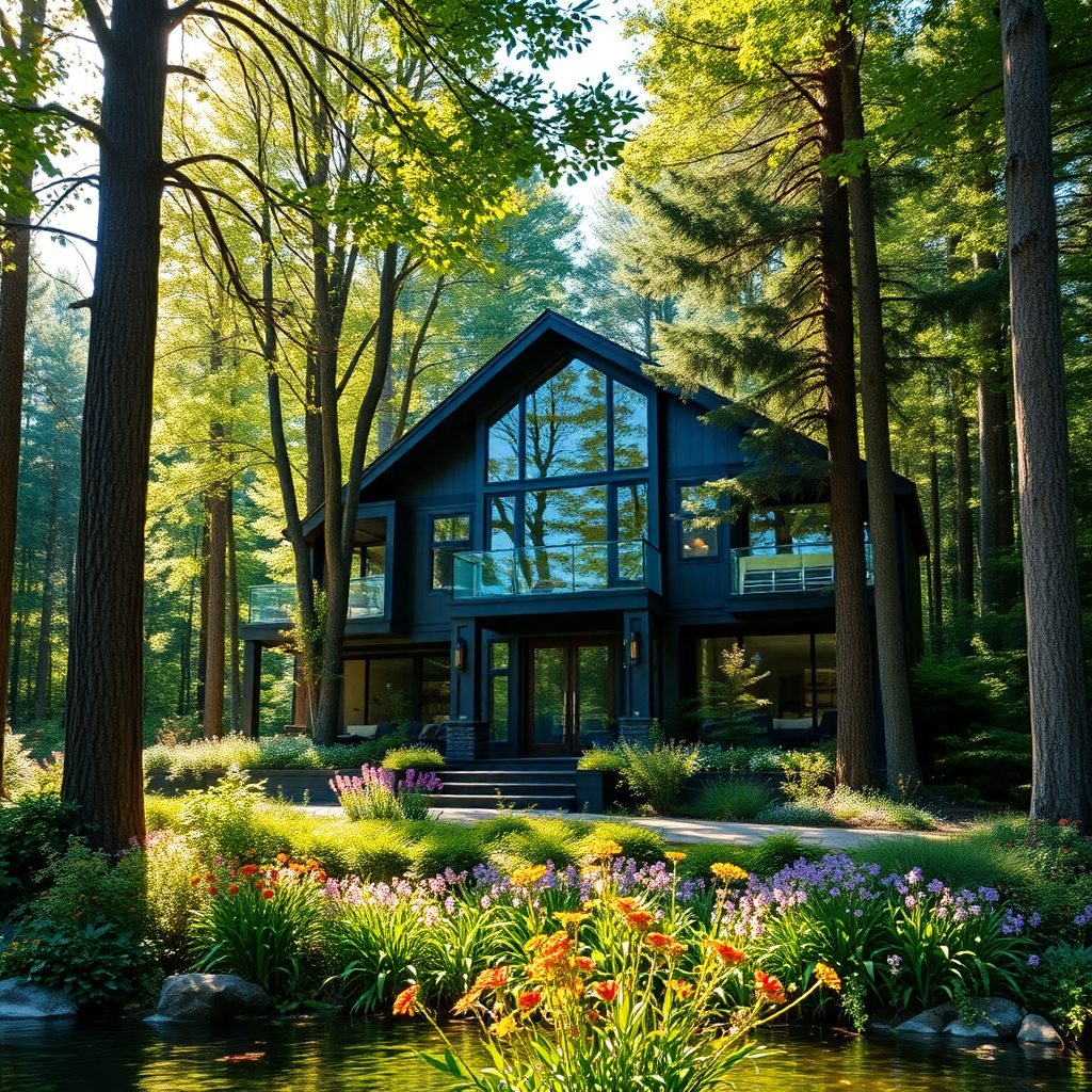 prefab-homes-Huntsville-beautiful-luxury-modern-affordable-prefab-Home-stylish-exterior-design-example-in-Huntsville-Ontario-Canada
