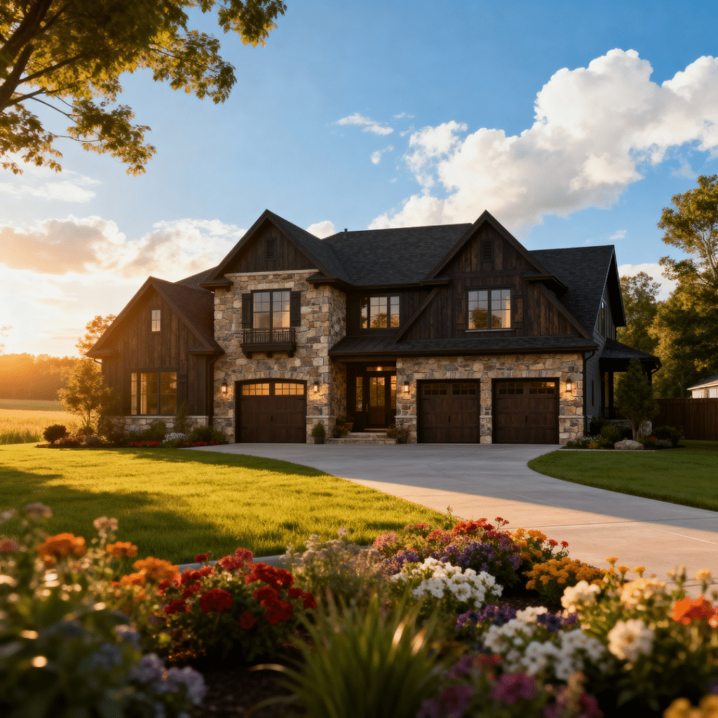 Luxury prefab home in Innisfil, Ontario — a premium My Own Cottage design featuring open-concept floor plans, panoramic windows, smart home systems, and elegant architectural finishes.