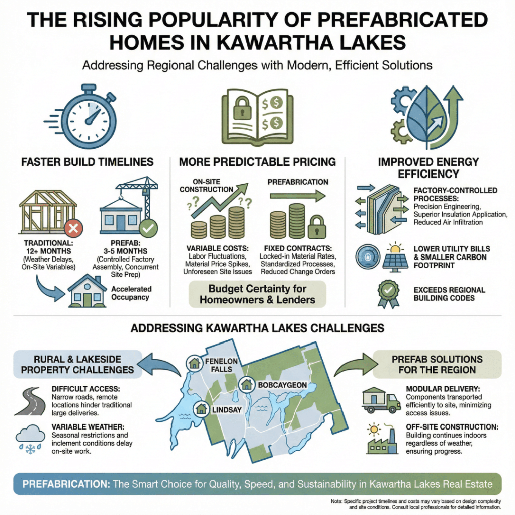 Why prefab homes in Kawartha Lakes are surging, showing faster build times, predictable pricing, and energy efficiency for rural and lakeside properties