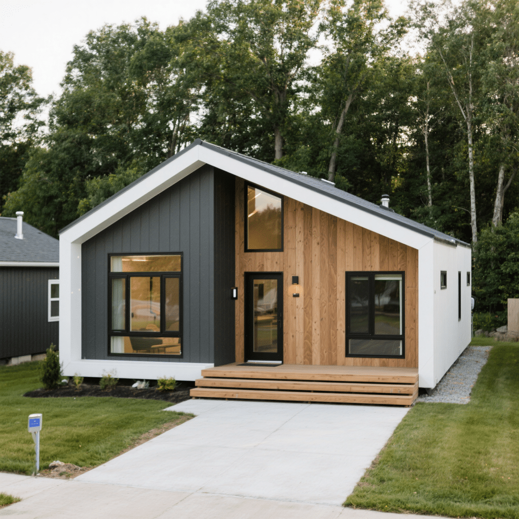 Custom-built 1,200 sq ft modular home in Northern Ontario with open-concept kitchen and energy-efficient design