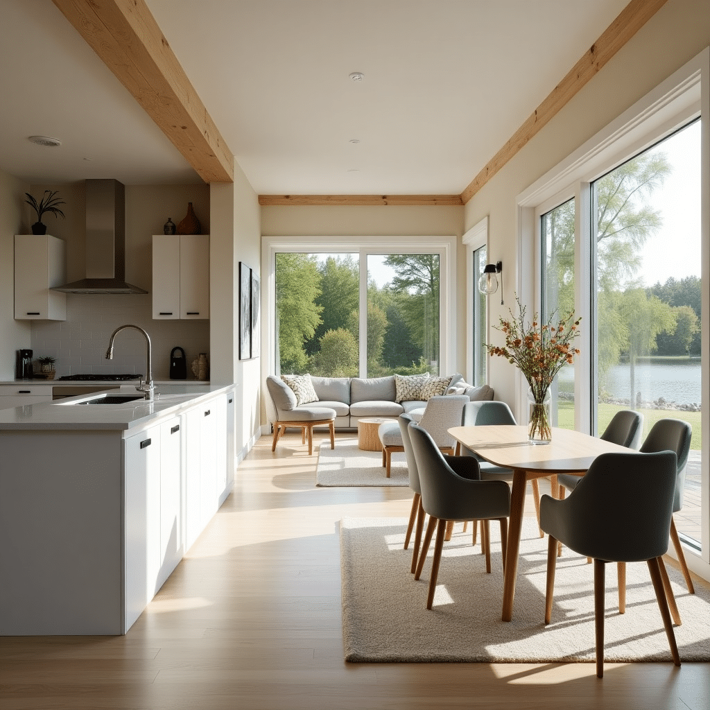 Customizable prefab cottage interior in London, Ontario featuring eco-friendly materials, large windows, and modern layout, built by CSA A277-certified local home builders for comfort, quality, and long-term value.