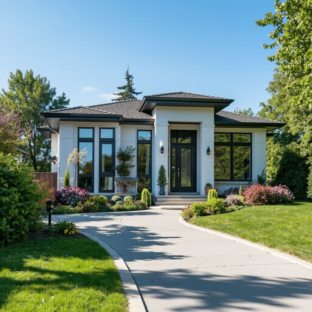 Modern prefab home in London, Ontario — energy-efficient, precision-built design with natural light, high-tech features, and construction quality meeting Ontario Building Code standards.
