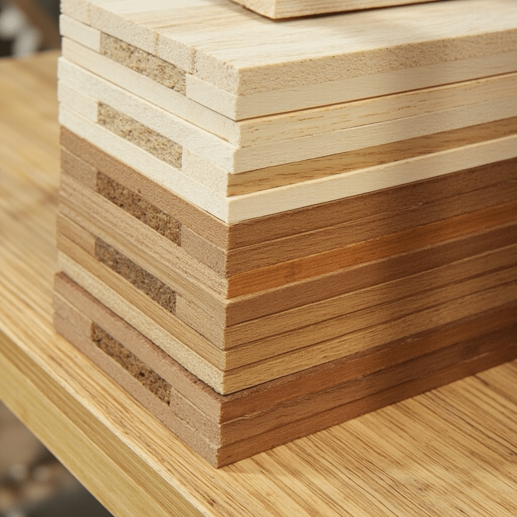 FSC-certified timber frame components for a small prefab home in London, showcasing sustainable, responsibly sourced wood materials before construction.