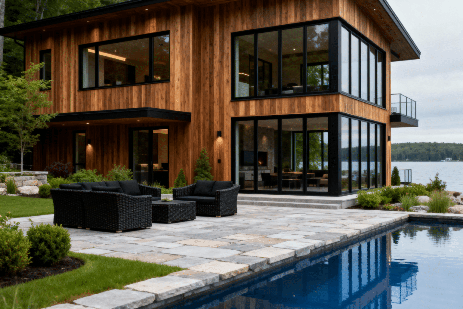 Modern four-season cottage built by cottage builders in Collingwood Ontario near Georgian Bay
