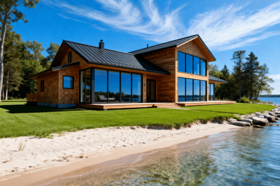 Custom Muskoka cottage built by cottage builders in Huntsville, Ontario near Lake of Bays