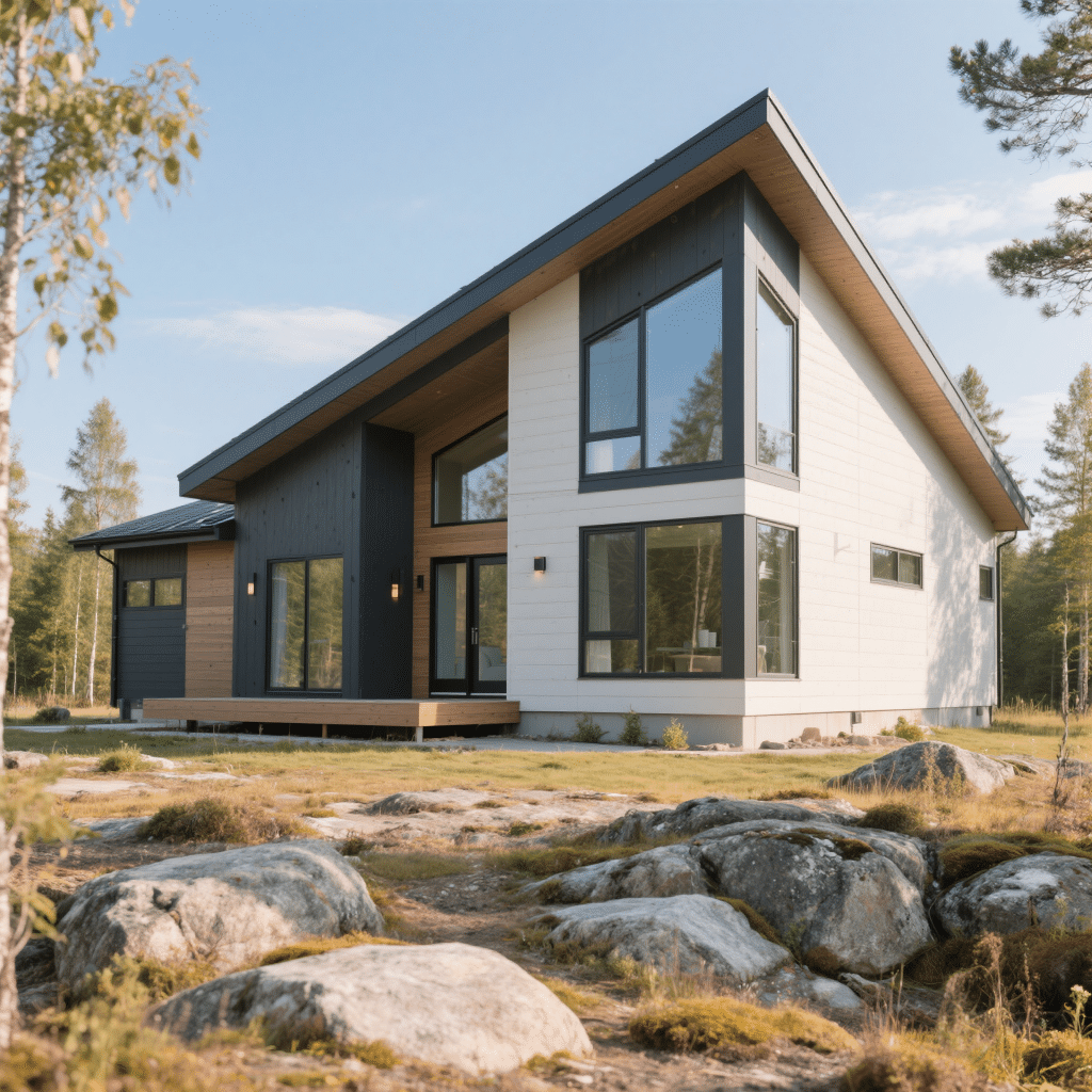 1,600 sq ft custom modular family home in Kingston, Ontario featuring triple-pane windows, solar-ready roofing, and sustainable design