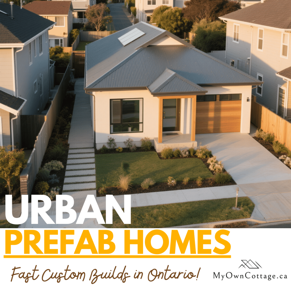 Modern prefab home by My Own Cottage in Toronto urban neighborhood showcasing stylish design, affordability, and customization options.
