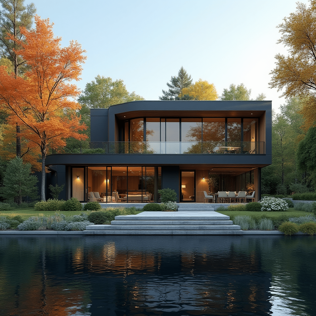 1,600 sq ft prefab waterfront home in Fenelon Falls built by My Own Cottage in winter 2024, showcasing modular construction quality and energy-efficient design on frozen lakeshore.