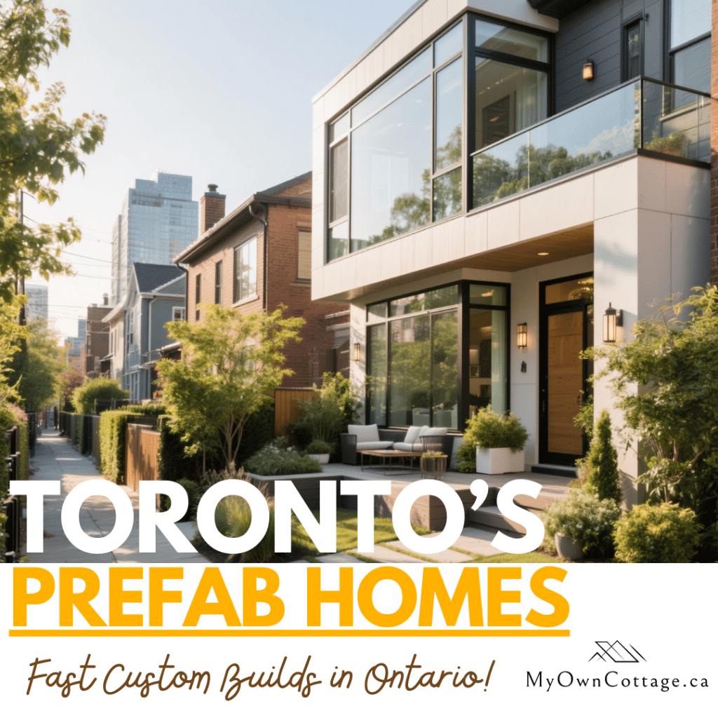 Urban Toronto prefab home by My Own Cottage, highlighting land prices and zoning challenges being addressed.