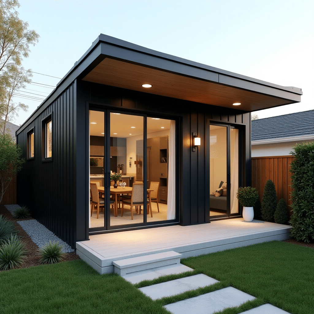 Energy-efficient prefab ADU built as a guest house in Vaughan, providing extra space and reducing utility bills for a growing family.