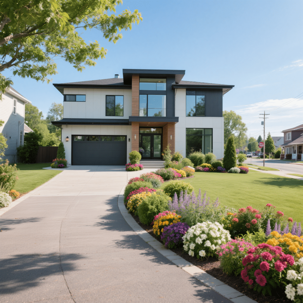 Exterior of luxury single-level prefab home in South Windsor designed for senior living — elegant and accessible modular construction by My Own Cottage