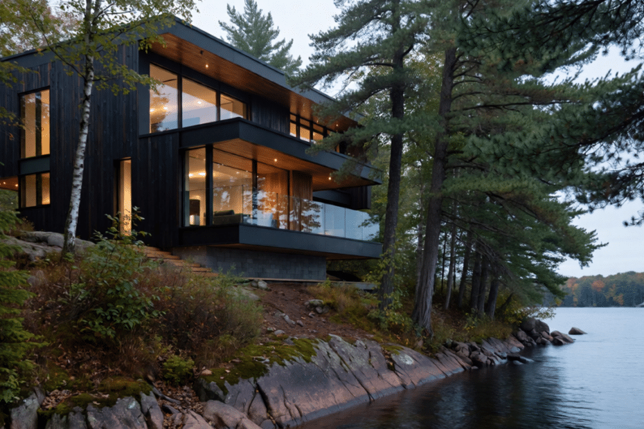 Best prefab homes in Kawartha Lakes with modern design, open concept living room, and natural light for cottage or year-round living