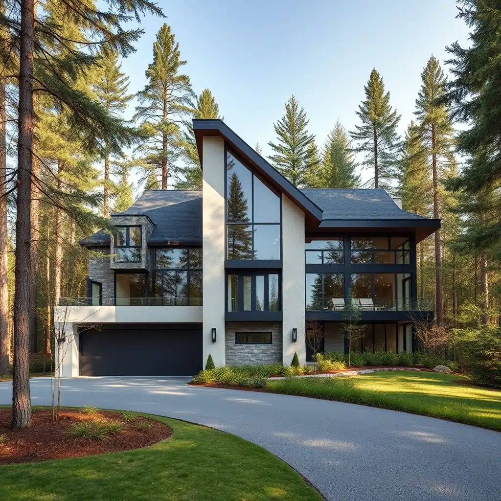 Prefab-Homes-Parry-Sound-For-Sale-beautiful-luxury-modern-affordable-prefab-home-sleek-and-stylish-exterior-design-example-in-Ontario-forest-region