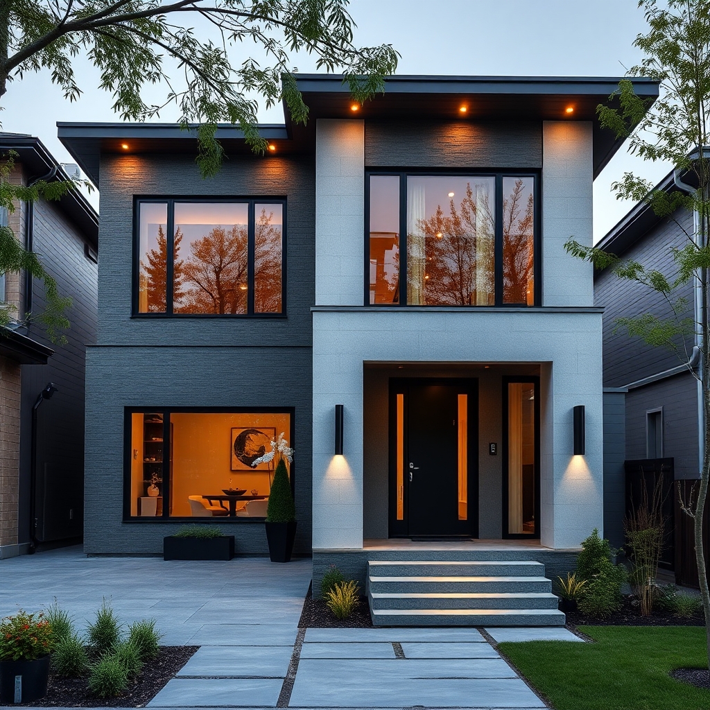 Prefab-Home-Builders-Toronto-beautiful-modern-affordable-prefab-home-sleek-exterior-design-example-in-Toronto-Ontario-Canada