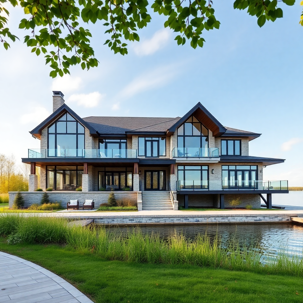 Modular-Homes-Ontario-Beautiful-Luxury-Modern-Affordable-Modular-Housing-Luxury-Sleek-Exterior-Unique-Design-Example-on-lakefront-in-Ontario-Canada