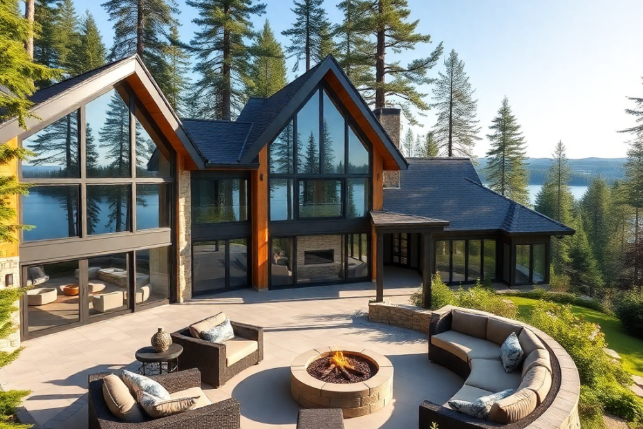 Prefab-Homes-in-Luxury-Real-Estate-Beautiful-Luxury-Modern-Affordable-Prefab-Home-Stylish-Exterior-Unique-Design-Example-by-a-beautiful-lake-in-Canada