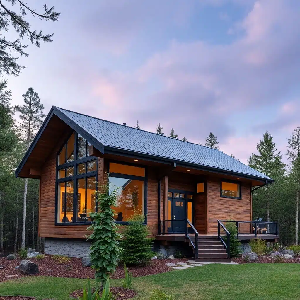 prefab-cabins-ontario-Beautiful-Affordable-prefab-cabin-Rustic-Exterior-Unique-Design-in-Ontario-Canada