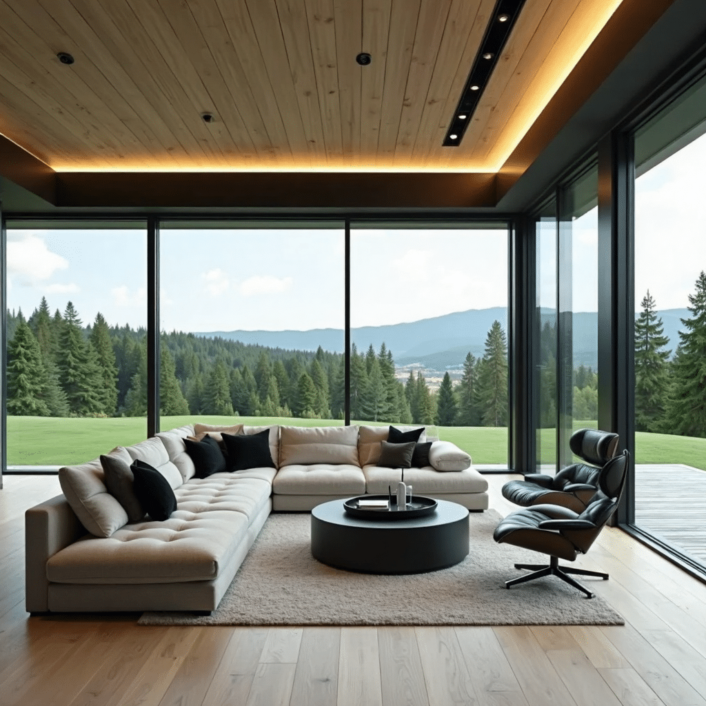 Lake-View-Prefab-Cottage-Home-Interior-Design-Beautiful-Large-Living-Room-Area