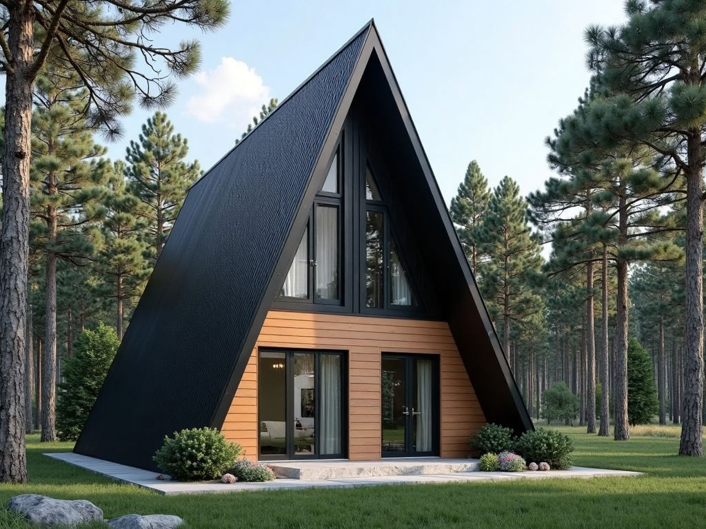 BOREAL-A-FRAME-Prefab-Home-Cottage-Exterior-FRONT-VIEW-in-Ontario-Canada