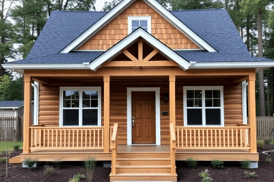 DIY-Home-Building-Completed-DIY-built-home-with-a-wooden-exterior-front-porch-and-custom-handcrafted-details-surrounded-by-a-freshly-landscaped-yard
