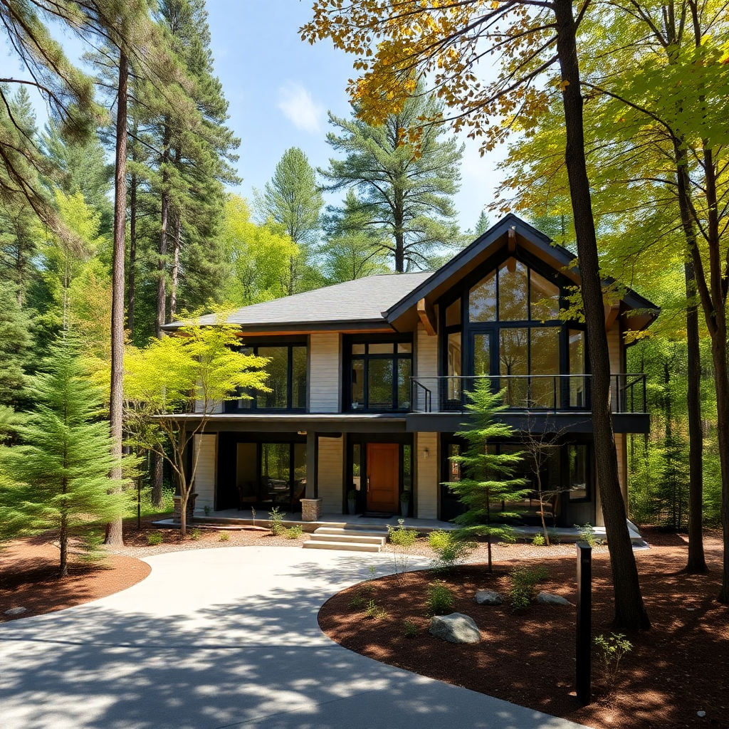 Prefab-Home-Builders-Ontario-beautiful-modern-affordable-prefab-home-sleek-exterior-design-example-in-Orillia-Ontario-Canada