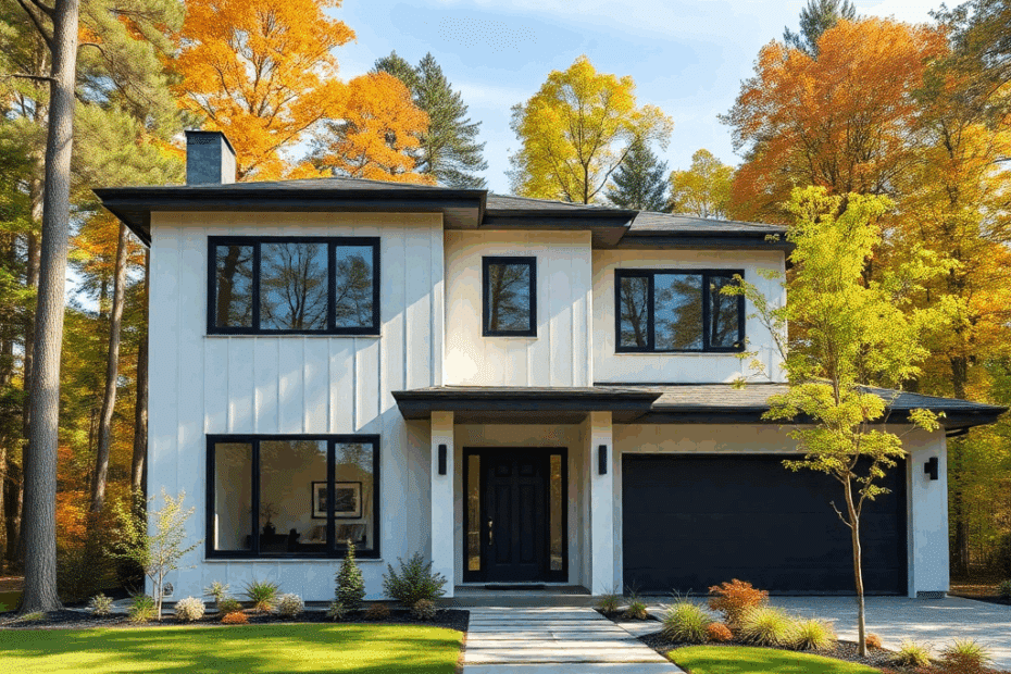 Preparing-for-a-New-Home-Build-Newly-constructed-modern-home-featuring-a-clean-exterior-design-with-large-windows-and-fresh-landscaping-and-a-paved-driveway-under-a-blue-sky