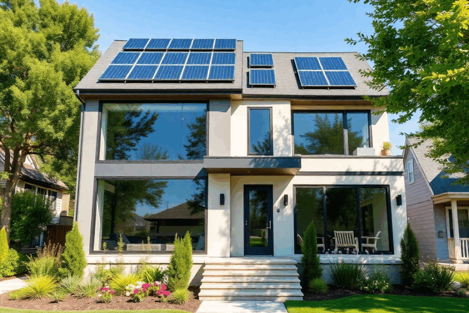 Sustainable-Prefab-Homes-in-Brampton-Beautiful-Luxury-Modern-Affordable-Prefab-Home-Sleek-sustainable-Exterior-Unique-Design-with-solar-panels-in-Brampton-Ontario-Canada