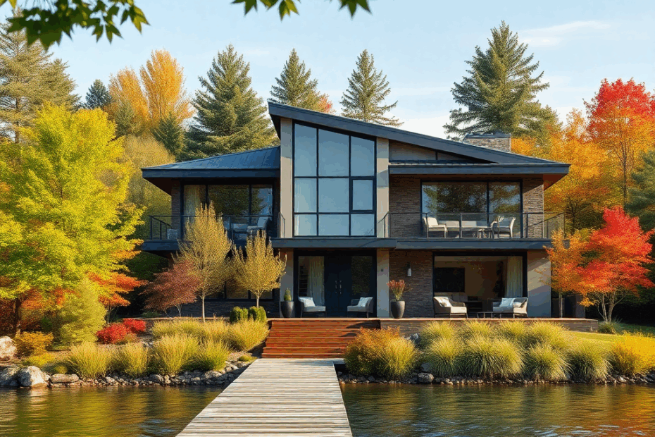 Design-and-Build-Orillia-Beautiful-Luxury-Modern-Affordable-Prefab-Custom-Home-Design-Stylish-Exterior-Design-and-Build-Example-on-waterfront-in-Orillia-Ontario-Canada