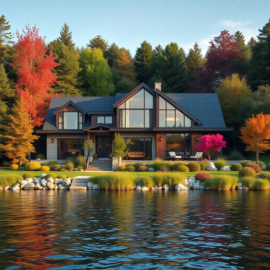 Predesigned-Floor-Plans-for-Homes-in-Orillia-Beautiful-Luxury-Modern-Affordable-Prefab-Predesigned-Home-Stylish-Exterior-Design-Example-on-waterfront-in-Orillia-Ontario-Canada