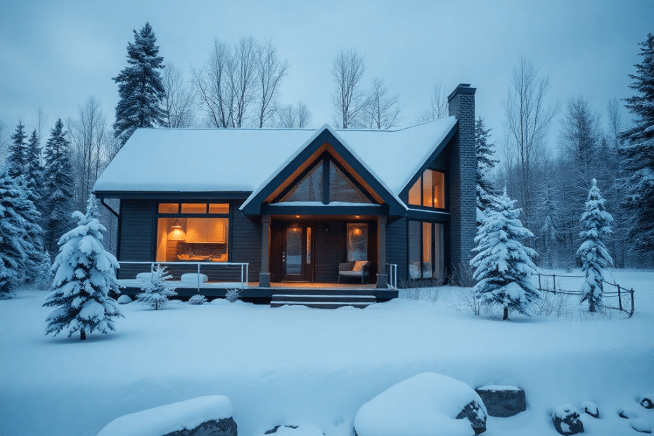 Hidden-Costs-of-Winterizing-a-Prefab-Cottage-in-Ontario-a-prefab-cottage-covered-in-snow-during-harsh-ontario-winter-illustrating-need-for-winterization-insulation-and-weatherproofing-costs
