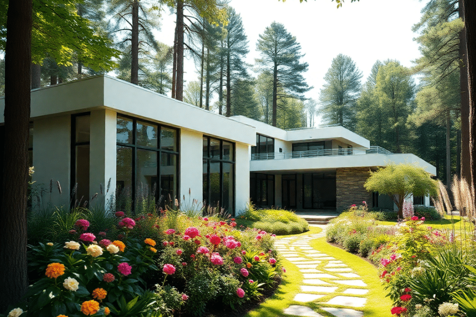 How-Much-Does-It-Cost-to-Maintain-a-Prefab-Cottage-in-Ontario-Prefab-cottage-in-rural-Ontario-surrounded-by-trees-and-a-gravel-driveway,-symbolizing-seasonal-maintenance-costs