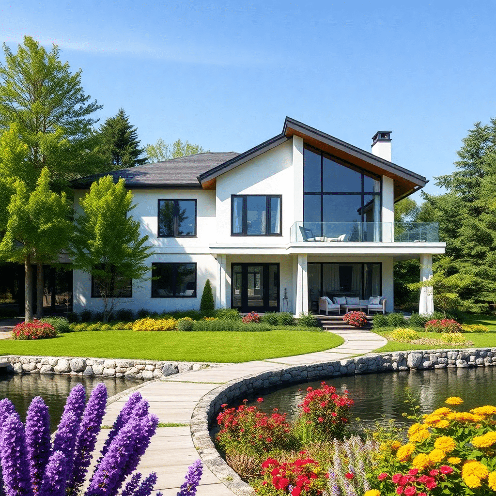 Prefab-Cottages-Ontario-for-Sale-Beautiful-white-prefab-cottage-in-Ontario-near-a-serene-body-of-water-built-with-modular-construction